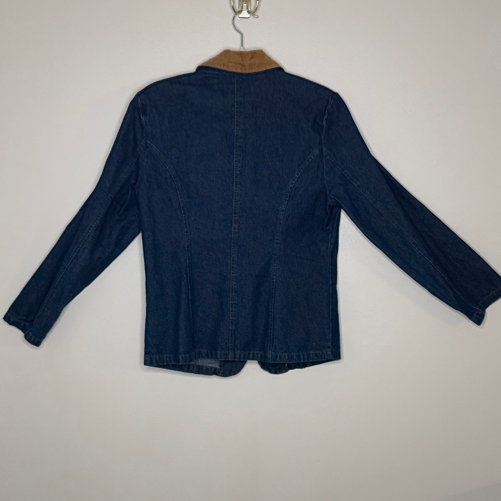 J.G. Hook Denim Jacket Petite 8P Cotton Corduroy Trim Fitted Western Style - Picture 8 of 13